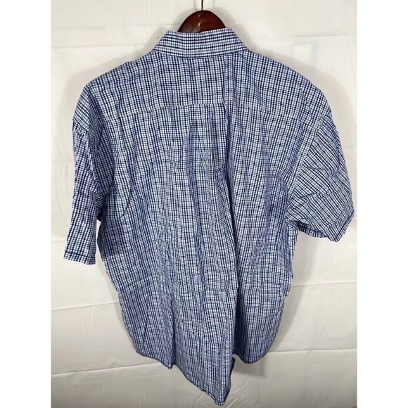 Panhandle Rough Stock Plaid Pearl Snap Western Shirt XL Red, White And Blue - Picture 7 of 7